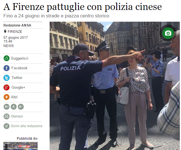 （视频）好消息：3名中国警察今天到了佛罗伦萨为华人服务！
