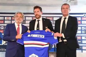 Sampdoria, Di Francesco presentato a Bogliasco (ANSA)